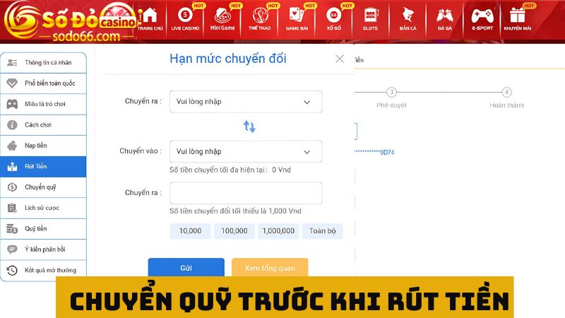 Chuyển quỹ tài khoản rút tiền nhanh chóng 